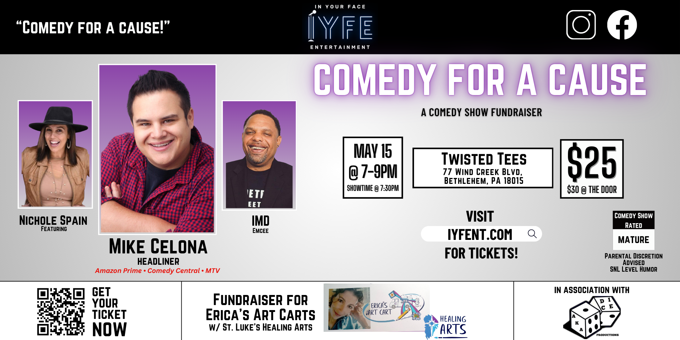 Comedy for a Cause (Erica’s Art Carts w/ Healing Arts @ St. Lukes)